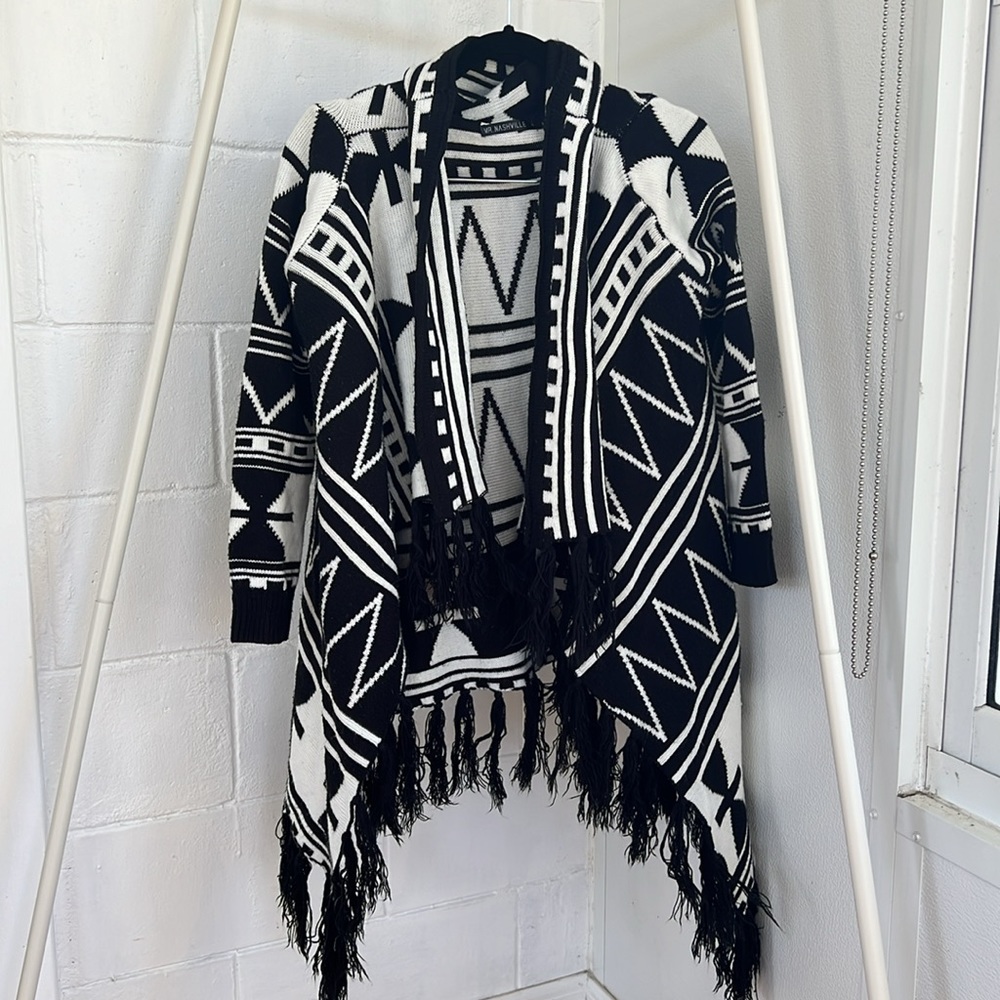 Asymmetrical western cardigan
